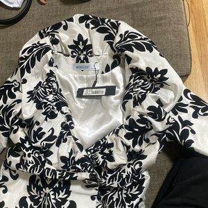 Atelier black and white floral dress /coat.